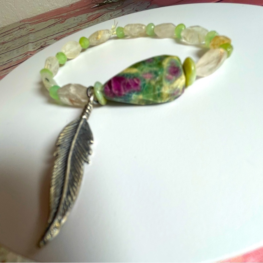 NWT.  Semi Precious Stretch Bracelet.
